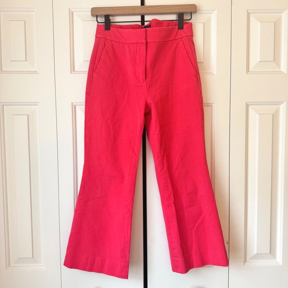 J.Crew Pants - J.Crew Kelsey Pant Pink Red Kick Flare Cropped Trousers Size 2